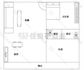 東區夢想美兩房-A2619房屋室內格局與周邊環境