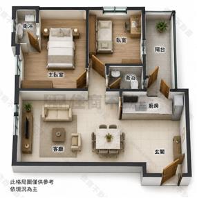日光輕屋齡2房2衛美樓房屋室內格局與周邊環境