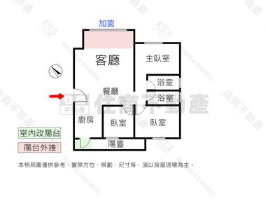 近楠梓火車站採光三房房屋室內格局與周邊環境