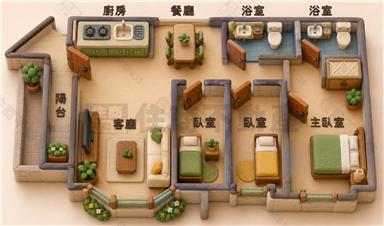 青梅竹馬三房平車房屋室內格局與周邊環境