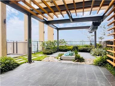 俯瞰西湖公園極頂層稀有戶B房屋室內格局與周邊環境