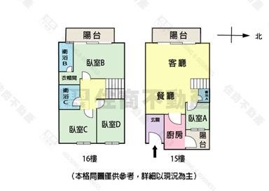 農十六公園景觀樓中樓四房平車房屋室內格局與周邊環境